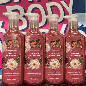 New! 4x Frosted Cranberry Cleansing Gel Hand Soap bath and body works